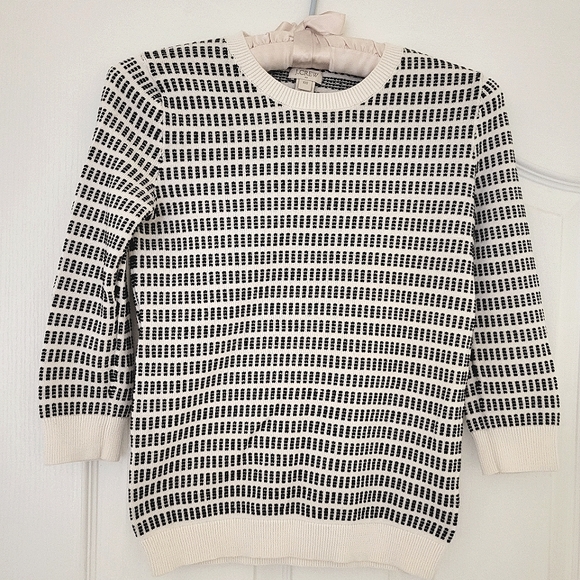 🛍CLEARANCE🛍 J Crew Dot-Dash Three-Quarter Sleeve Sweater Sz. XXS - Picture 3 of 8